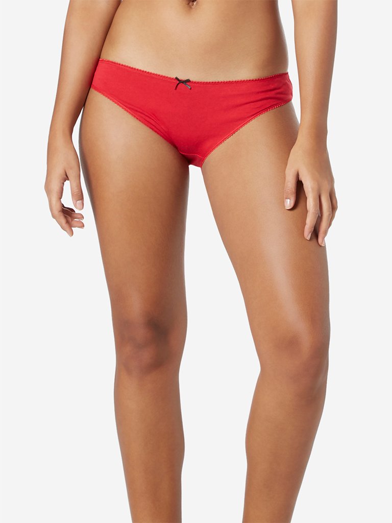 Wunderlove Red Bikini Briefs Pack of Four