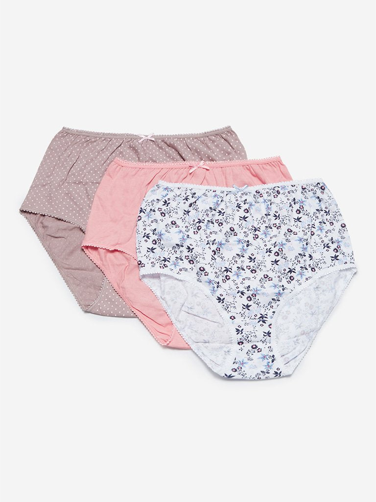 Wunderlove Peach Full Briefs Pack Of Three