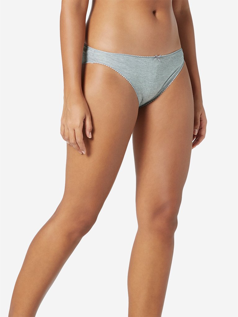 Wunderlove Grey Hi-Leg Briefs Set Of Four