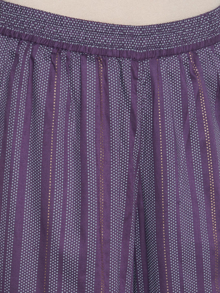 Zuba Purple Striped Palazzos