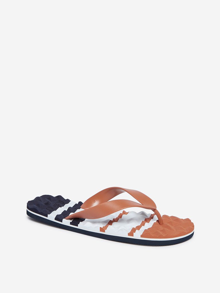 SOLEPLAY Tan Panel-Print Flip-Flops