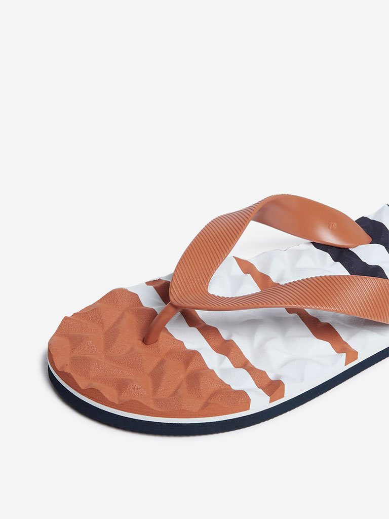SOLEPLAY Tan Panel-Print Flip-Flops