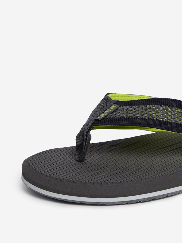 SOLEPLAY Grey Textured Flip-Flops