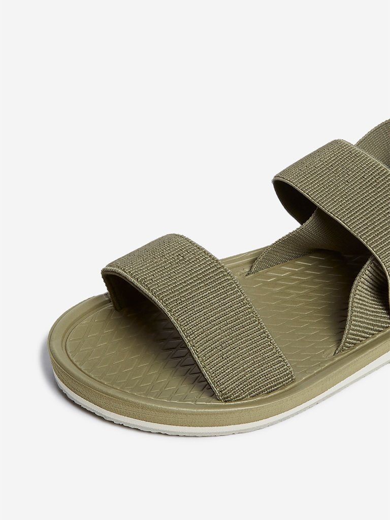 SOLEPLAY Sage-Green Textured Sandals