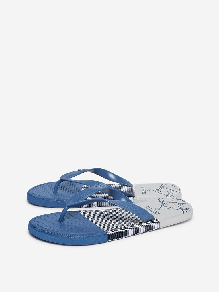 SOLEPLAY Blue Colour-Blocked Flip-Flops