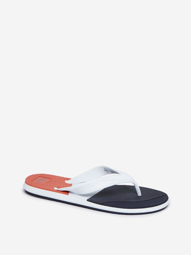 SOLEPLAY White Colour-Blocked Flip-Flops