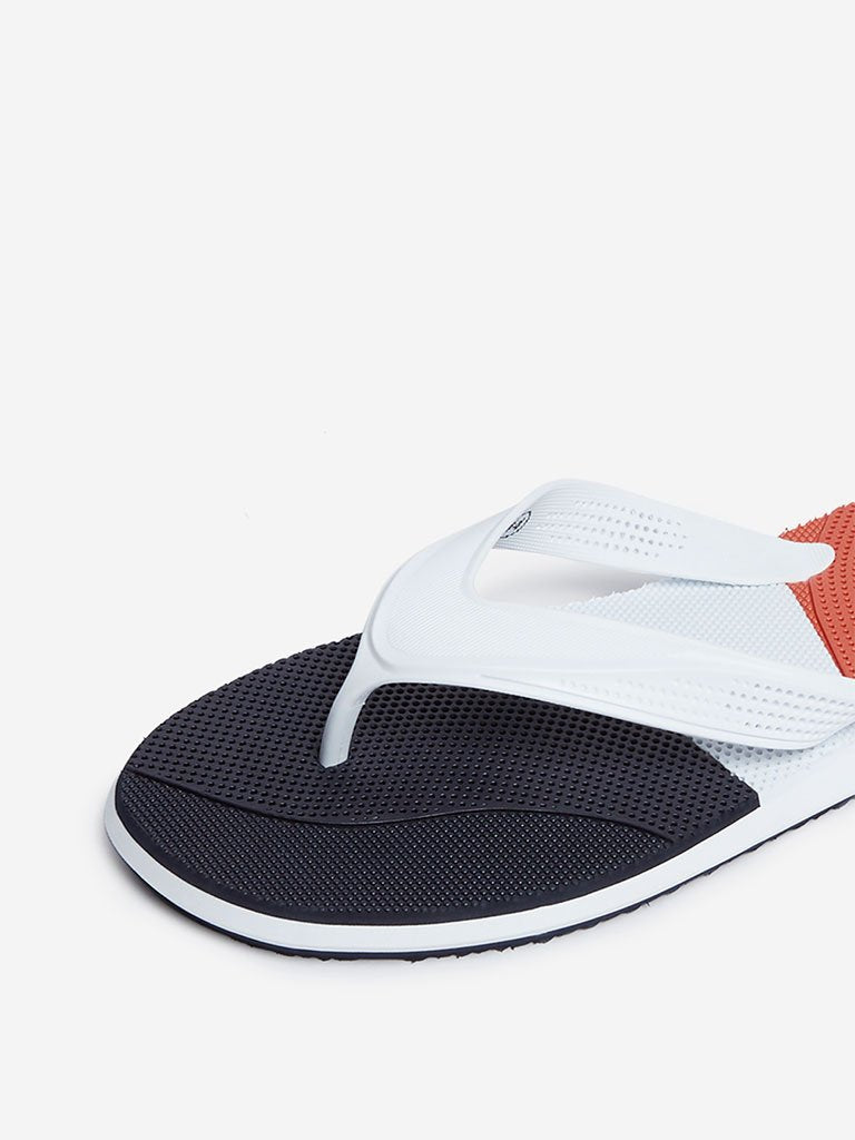 SOLEPLAY White Colour-Blocked Flip-Flops