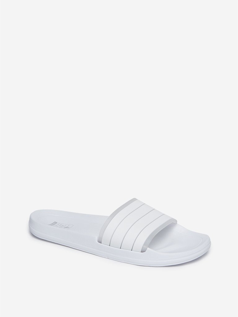 SOLEPLAY White Striped Slides
