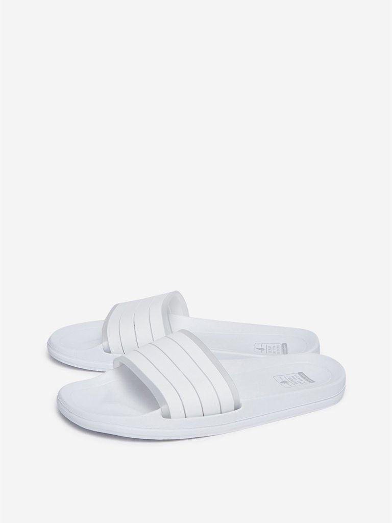 SOLEPLAY White Striped Slides