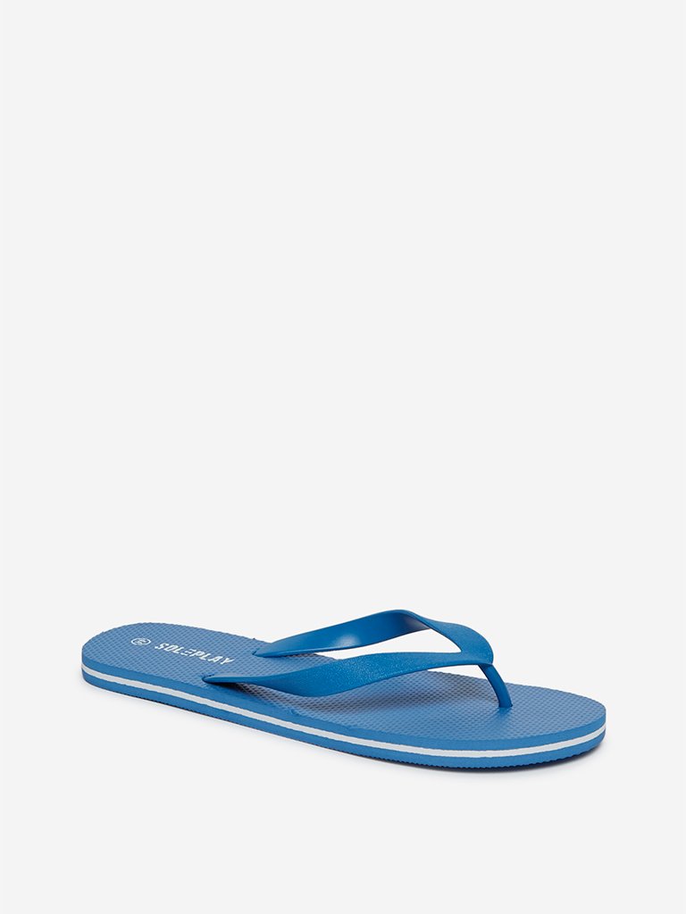 SOLEPLAY Blue Textured Flip-Flops