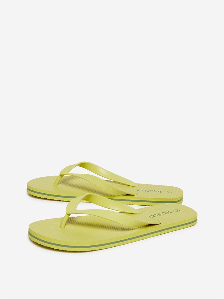 SOLEPLAY Yellow Textured Flip-Flops