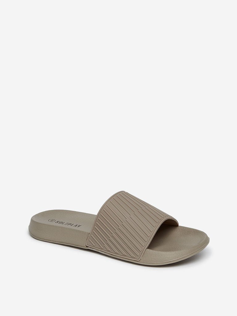 SOLEPLAY Taupe Self-Patterned Pool Slides