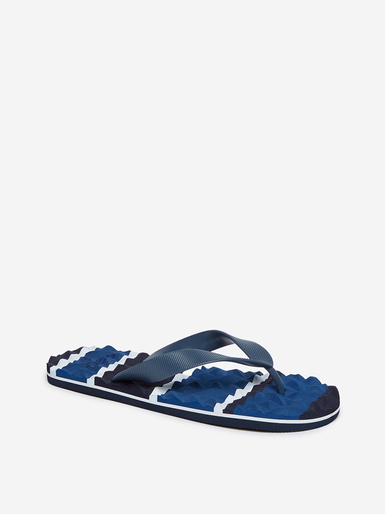 SOLEPLAY Indigo Panel-Print Flip-Flops