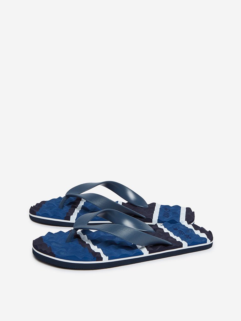 SOLEPLAY Indigo Panel-Print Flip-Flops