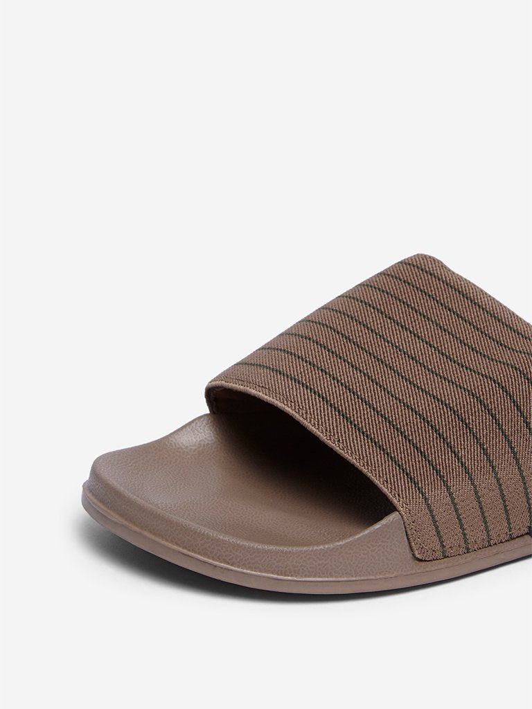 SOLEPLAY Light Brown Striped Pool Slides