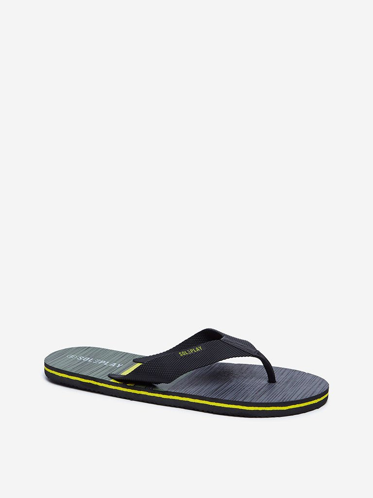 SOLEPLAY Olive Striped Flip-Flops
