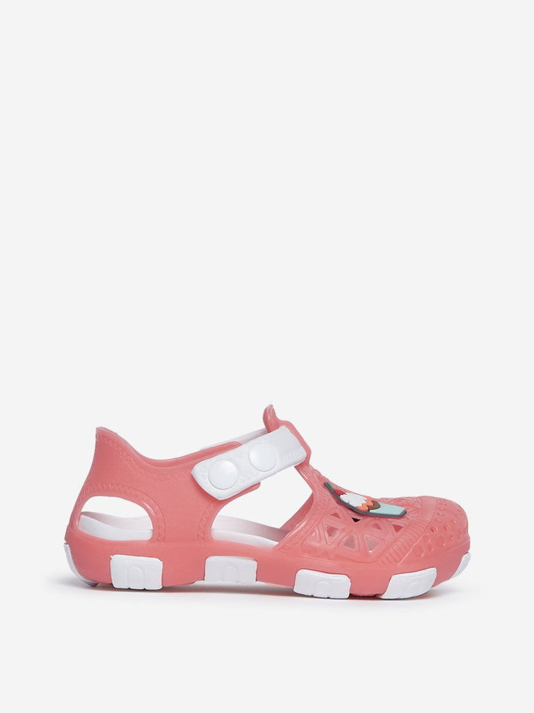 Yellow Kids Coral Cupcake Detailed Clogs