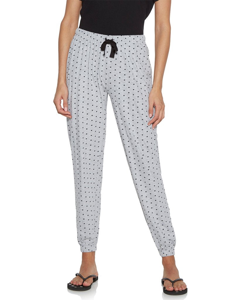 Wunderlove Grey Melange Star Patterned Pyjamas