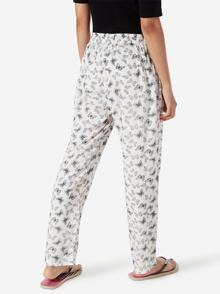 Wunderlove White Butterfly Print Pyjamas