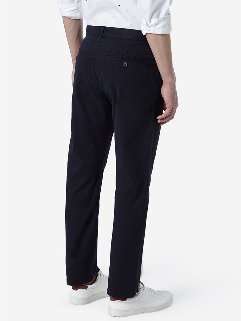 WES Casuals Navy Relaxed-Fit Chinos