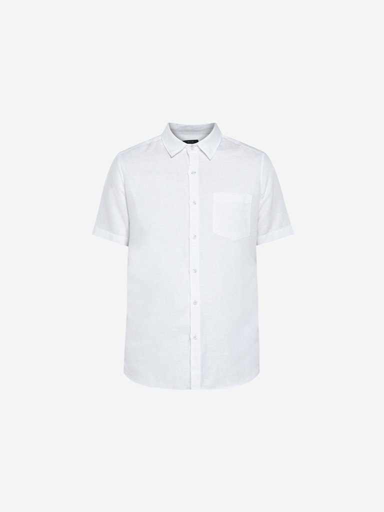 WES Casuals White Slim Fit Shirt