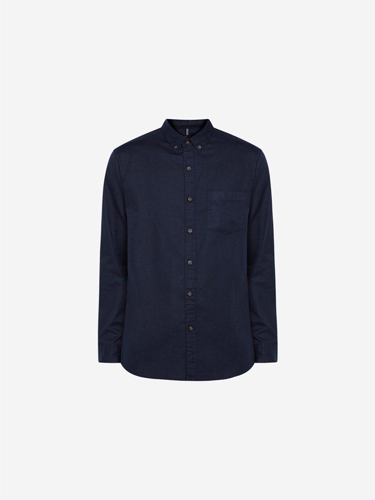 WES Casuals Navy Relaxed Fit Shirt
