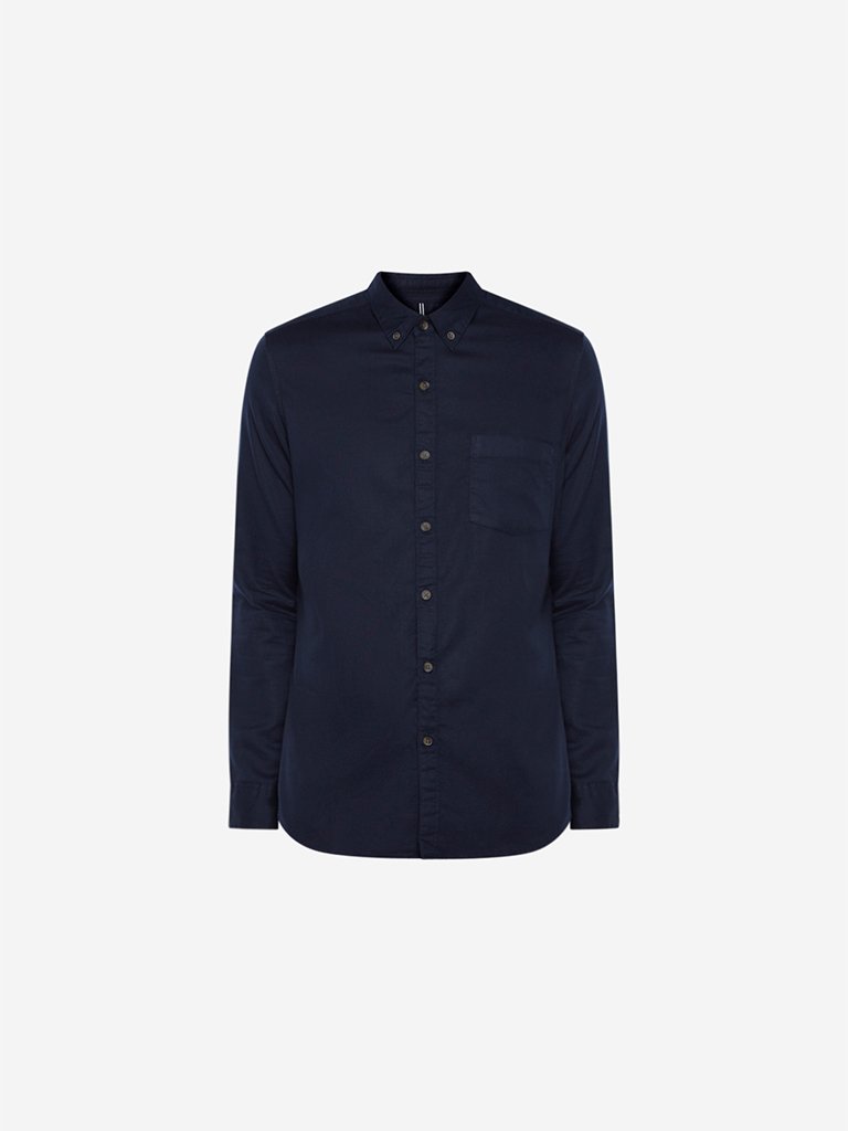 WES Casuals Navy Slim Fit Shirt