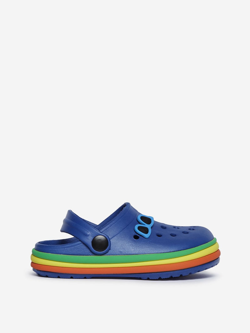 Yellow Kids Navy Sunglass Detailed Clogs