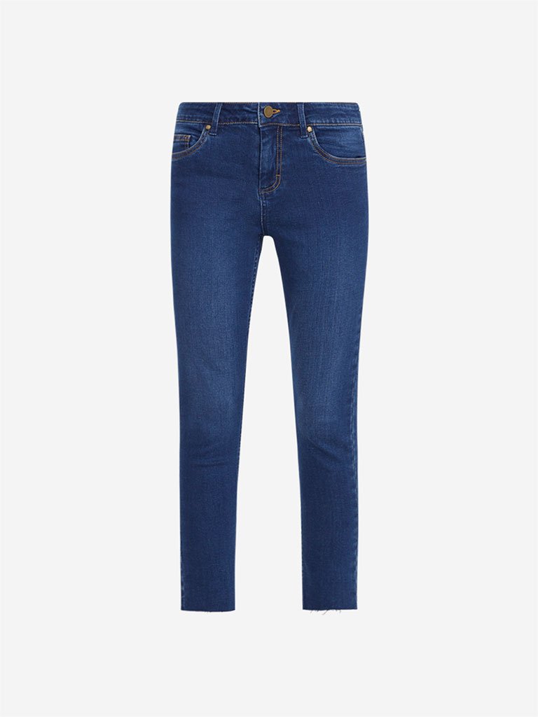 Nuon Dark Blue Skinny Fit Mid Waist Jeans