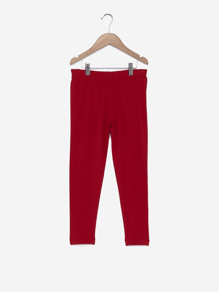 Utsa Kids Red Ethnic Wear Leggings