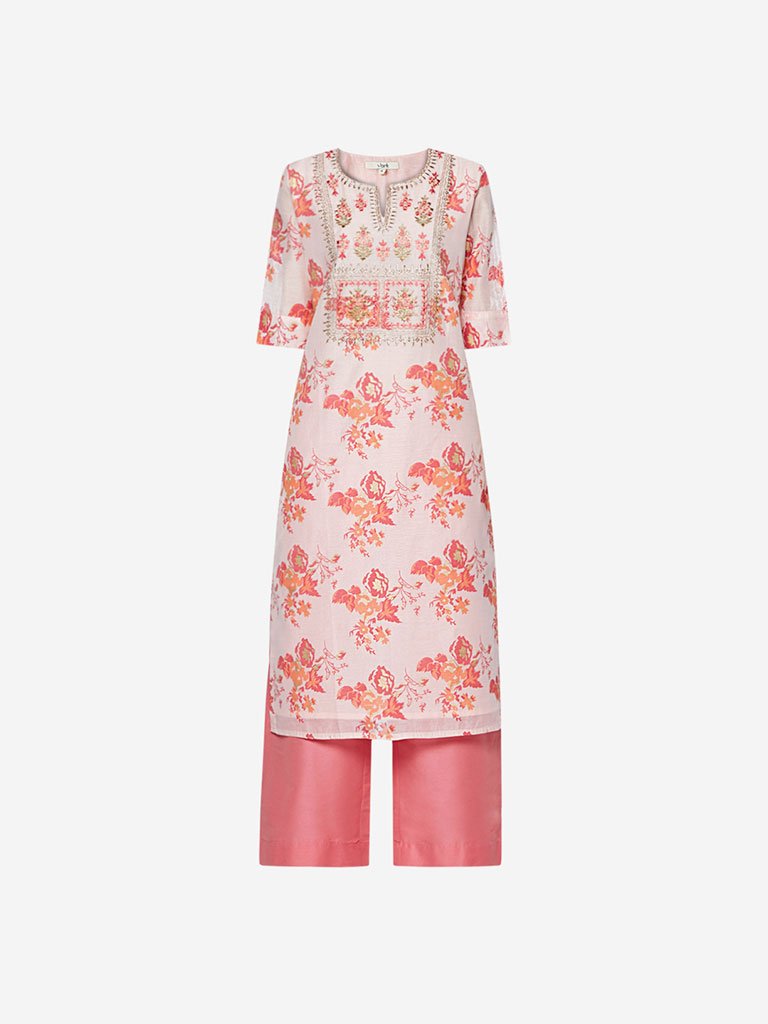 Vark Pink Straight Kurta And Palazzos
