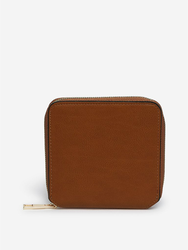 LOV Tan Faux-Leather Wallet