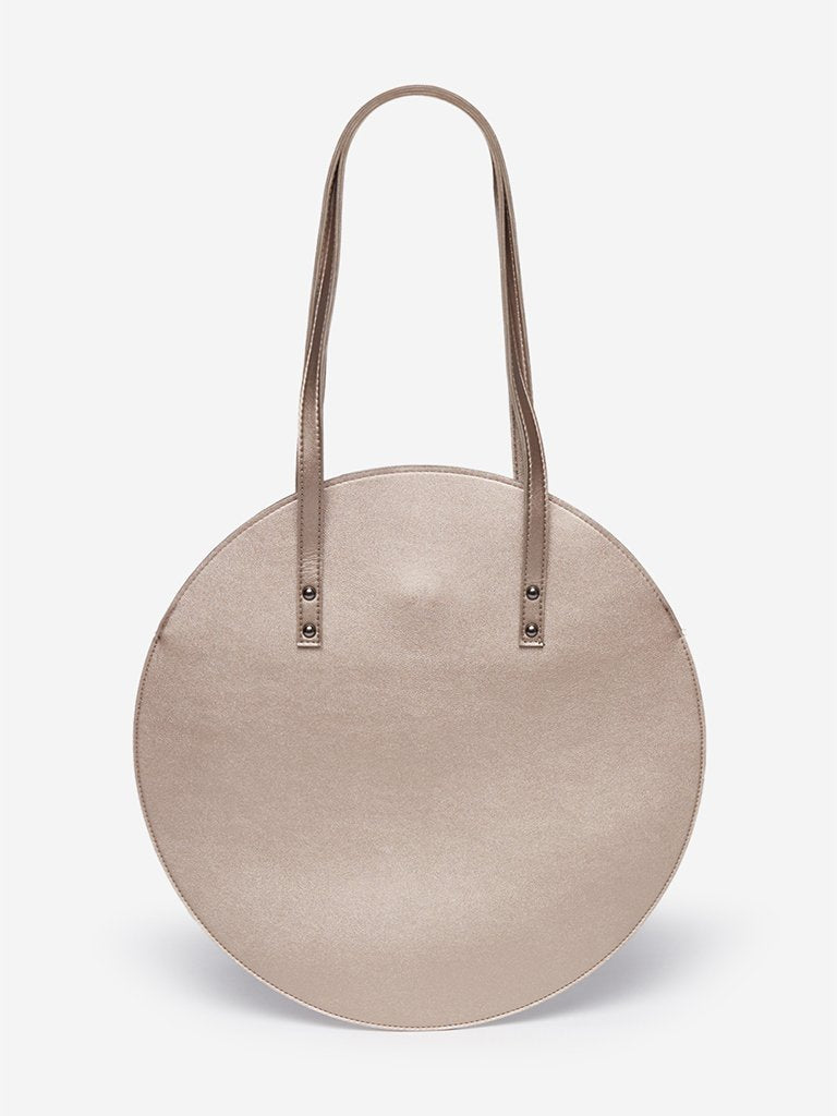 LOV Pewter Round Tote Bag