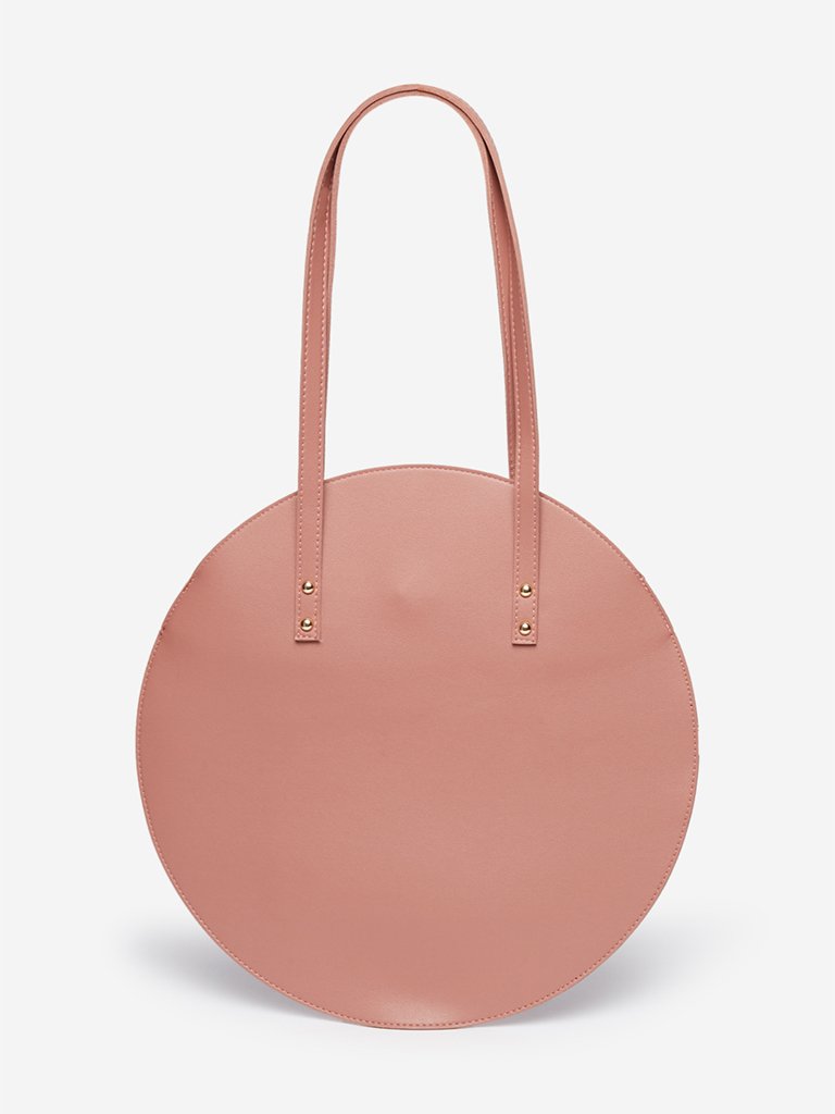 LOV Pink Round Tote Bag