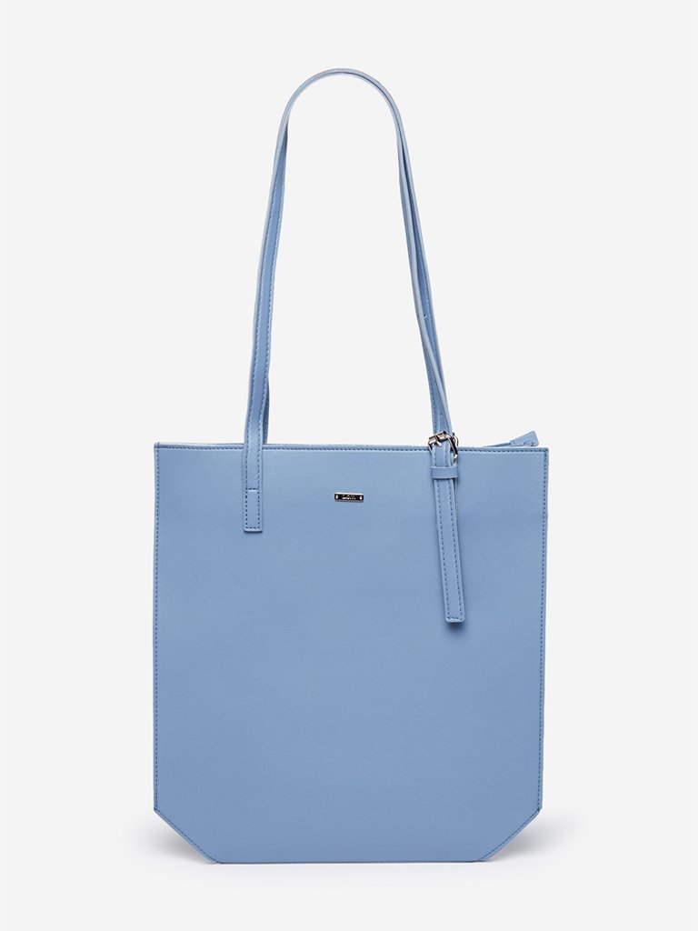 LOV Blue Faux-Leather Tote Bag