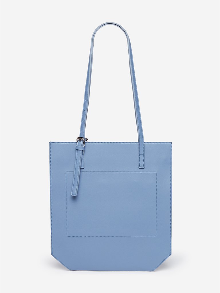 LOV Blue Faux-Leather Tote Bag