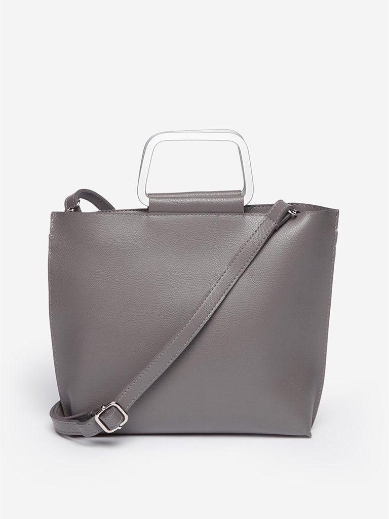 LOV Grey Tote Bag With Pouch