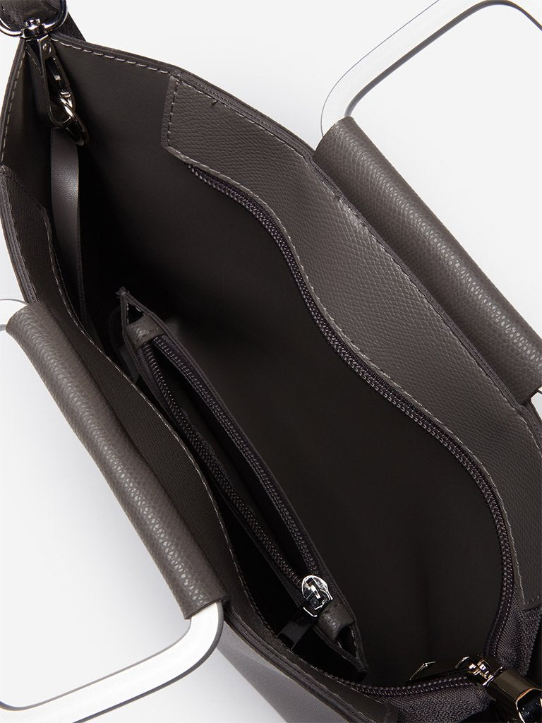 LOV Grey Tote Bag With Pouch