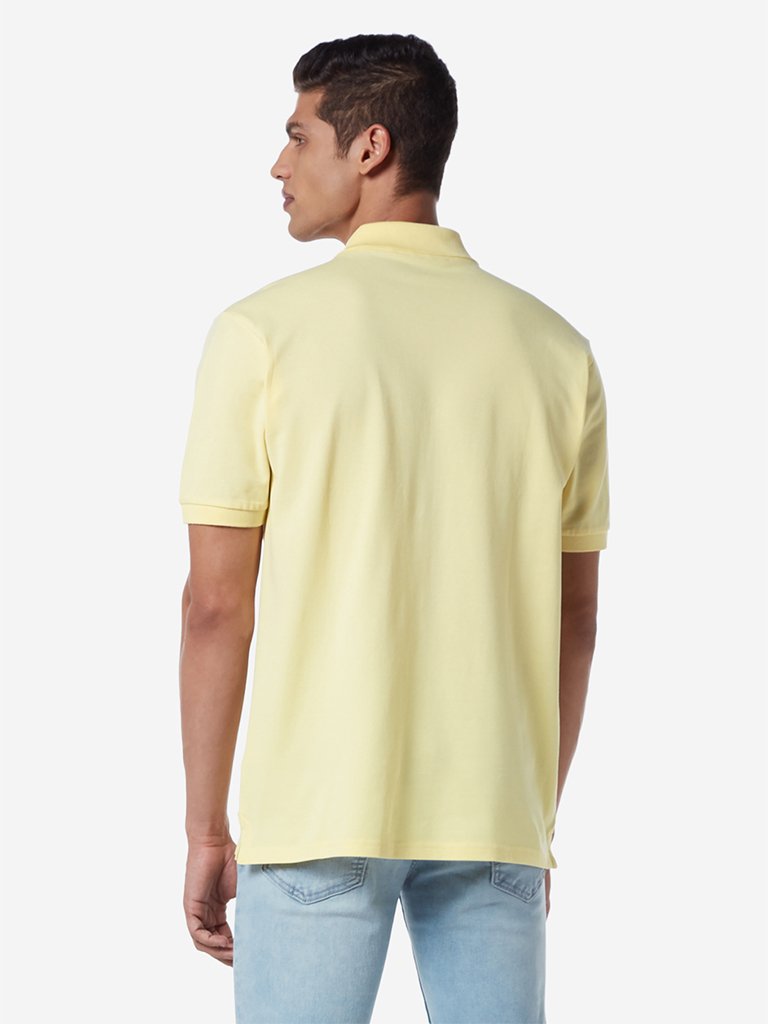 WES Casuals Yellow Relaxed Fit Polo T-Shirt