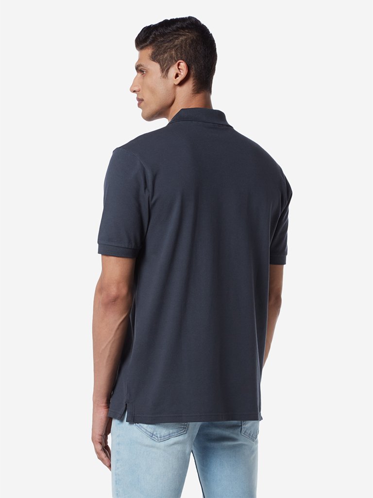 WES Casuals Charcoal Relaxed Fit Polo T-Shirt