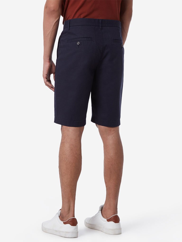 WES Casuals Navy Relaxed Fit Shorts