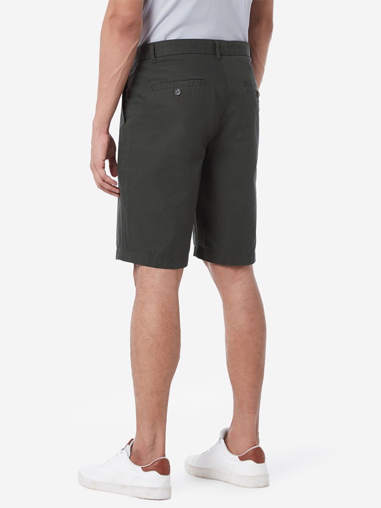 WES Casuals Olive Relaxed Fit Shorts