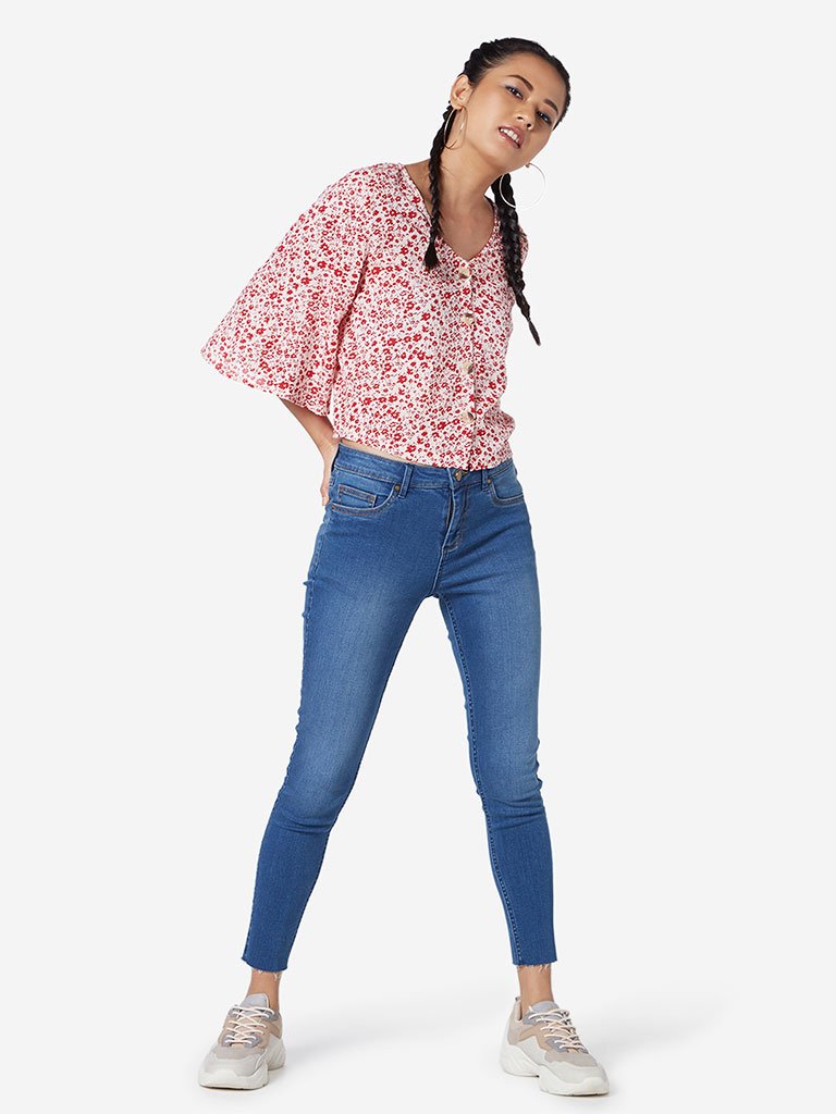 Nuon Blue Skinny Fit Mid Waist Jeans