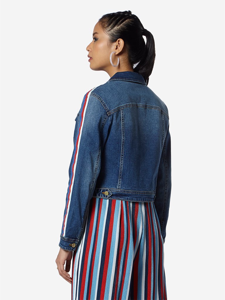 Nuon Blue Panel Detailed Jacket