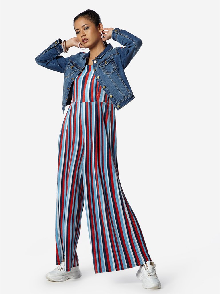 Nuon Blue Panel Detailed Jacket