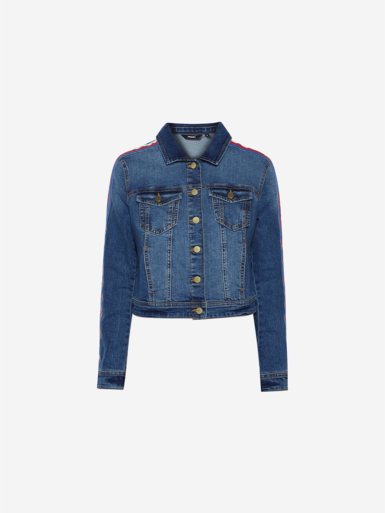 Nuon Blue Panel Detailed Jacket