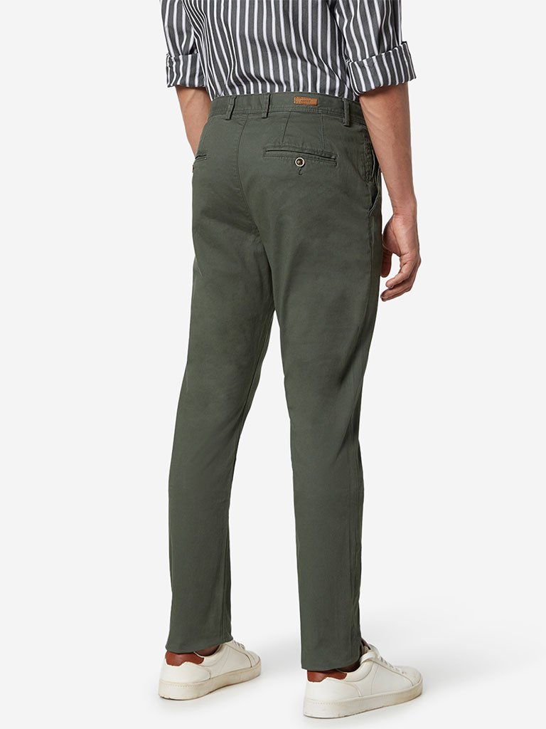 Ascot Olive Slim Fit Chinos