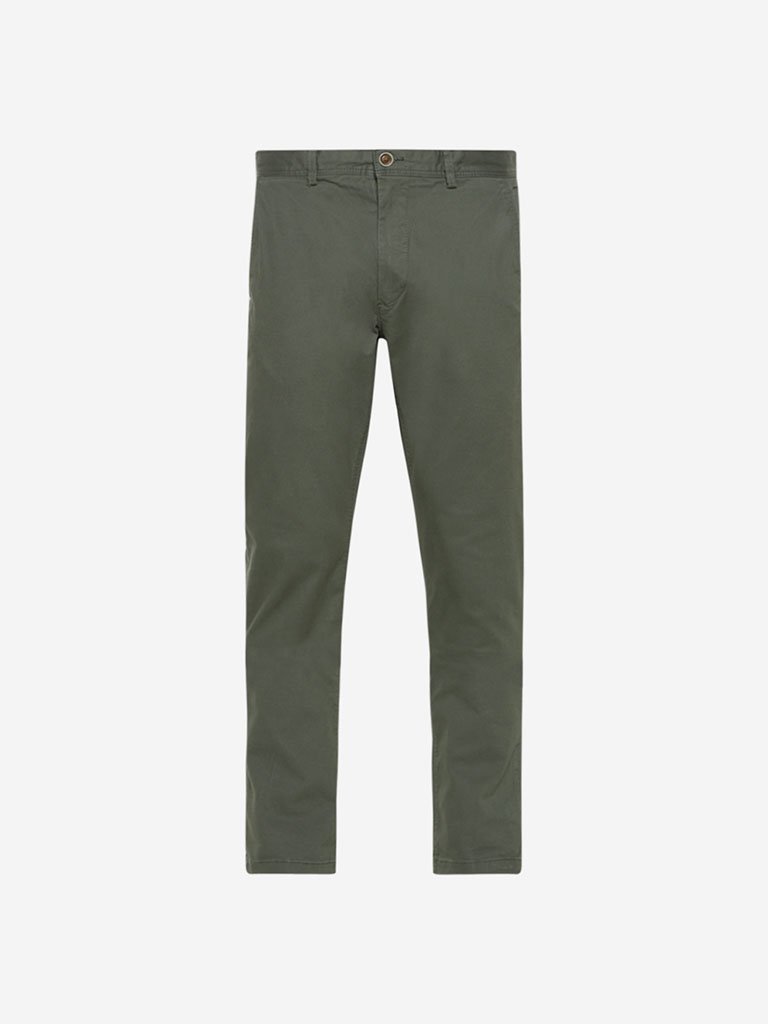 Ascot Olive Slim Fit Chinos