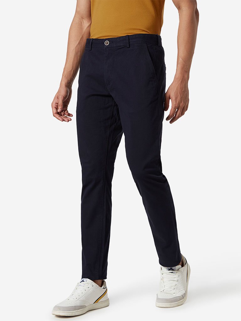 Ascot Navy Slim Fit Chinos