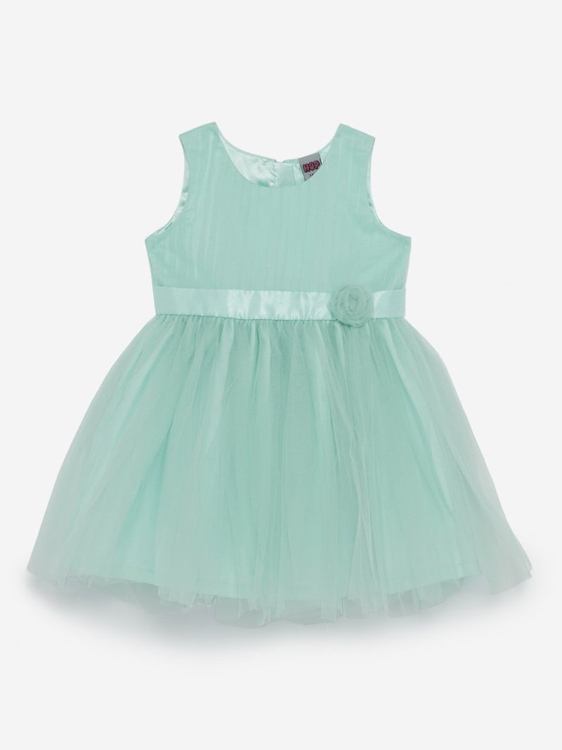 HOP Kids Sea Green Bow-Detailed Dress